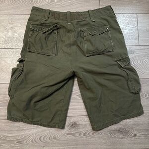 Hollywood Brand Embroidered Baggy Army Y2K Distressed Cargo Shorts